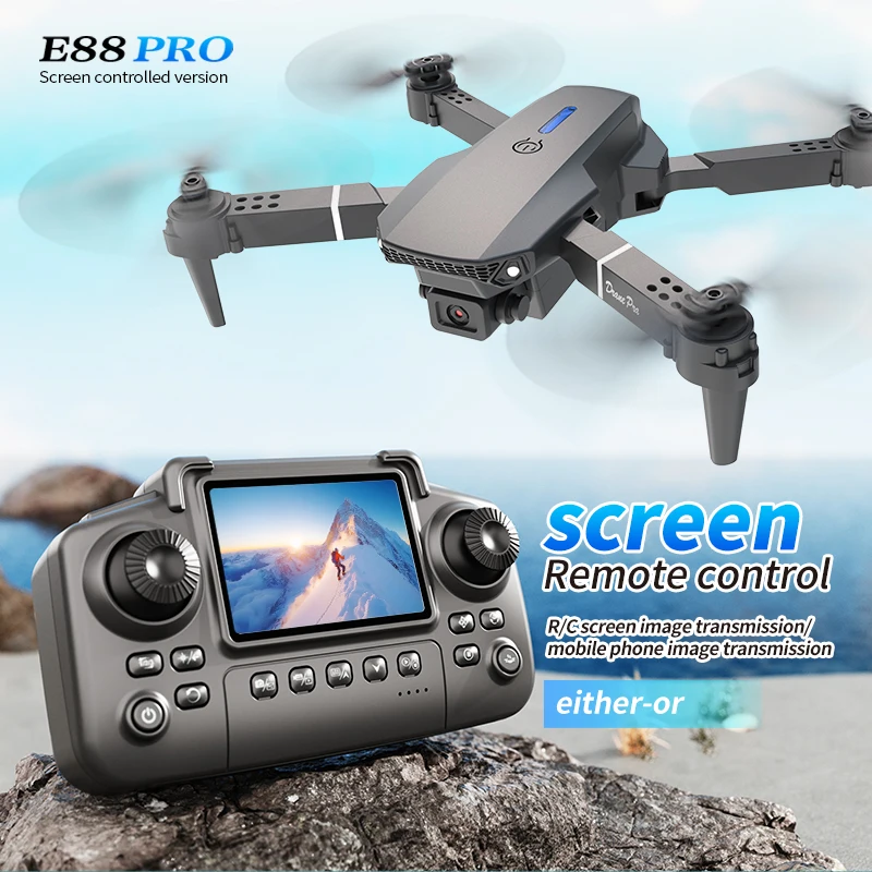 Drone Camera Wide Angle - Professionelle E88 PRO Drohne mit Bildschirm,